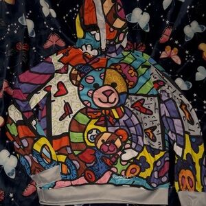Colorful Bear Print Women's Sweater